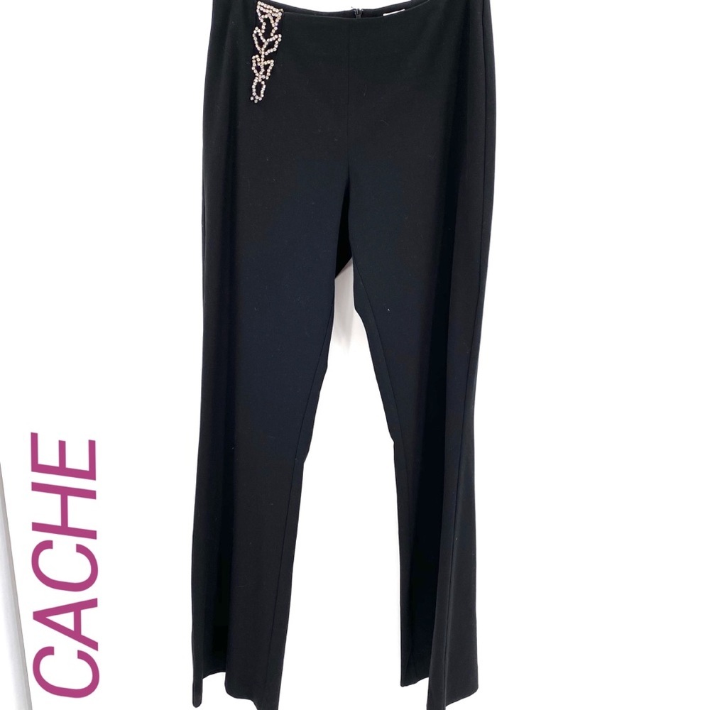 Cache Black Dress pants with embellishment